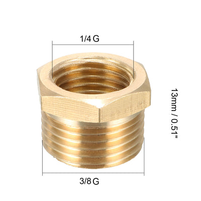 Harfington Uxcell 2 Stk.Gewinde Rohr Montage 3/8 PT Außenx1/4 PT Innen Buchse Adapter Messing de