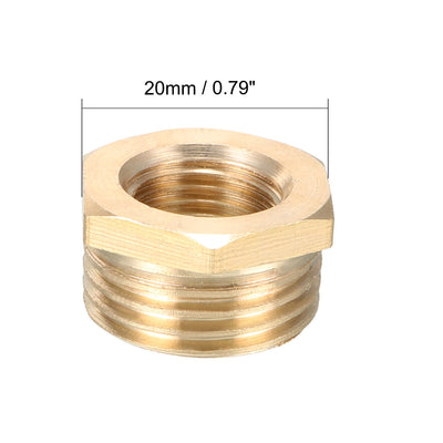 Harfington Uxcell Brass Threaded Pipe Fitting 1/2 PT Male x 1/4 PT Female Hex Bushing Adapter 2pcs