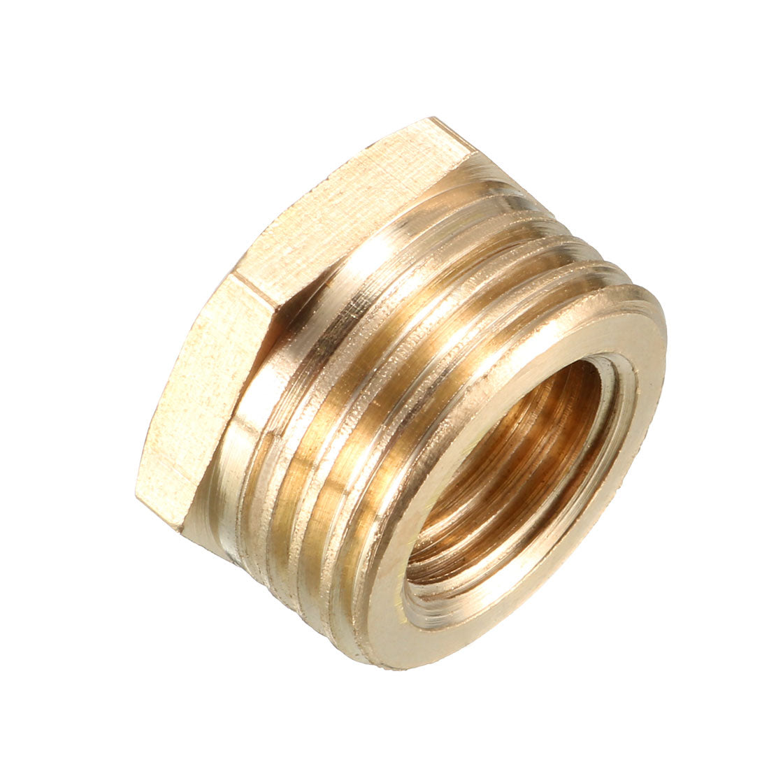 uxcell Uxcell Brass Threaded Pipe Fitting 1/2 PT Male x 1/4 PT Female Hex Bushing Adapter 2pcs