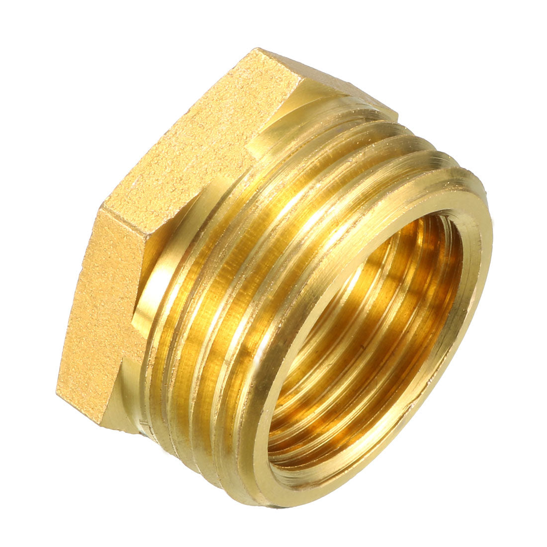 uxcell Uxcell Brass Threaded Pipe Fitting G3/4 Male x G1/2 Female Hex Bushing Adapter 2pcs