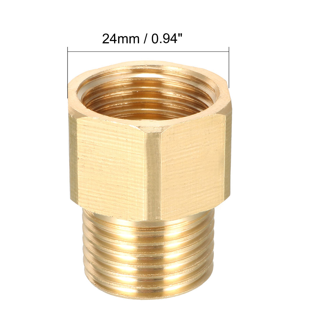 uxcell Uxcell Brass Threaded Pipe Fitting 1/2 PT Male x 1/2 PT Female Coupling 5pcs