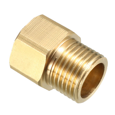 Harfington Uxcell Brass Threaded Pipe Fitting 1/2 PT Male x 1/2 PT Female Coupling 5pcs