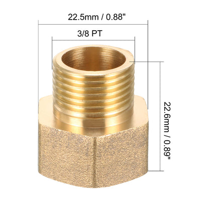 Harfington Uxcell Brass Threaded Pipe Fitting 3/8 PT Male x 1/2 PT Female Coupling