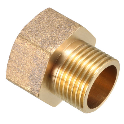 Harfington Uxcell Brass Threaded Pipe Fitting 3/8 PT Male x 1/2 PT Female Coupling