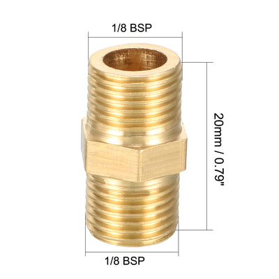 Harfington Uxcell 3 Stk.Rohr Montage Hexagon Nippel 1/8 PT Außenx1/8 PT Außen Gewinde Messing