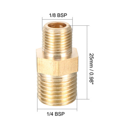 Harfington Uxcell 5 Stk.Rohr Montage Verringerung Hexagon Nippel 1/4 PT Außenx1/8 PT Außen Messing de