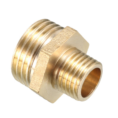 Harfington Uxcell Brass Pipe Fitting Reducing Hex Bushing 1/2 BSP Male x 1/4 BSP Male Adapter 2pcs