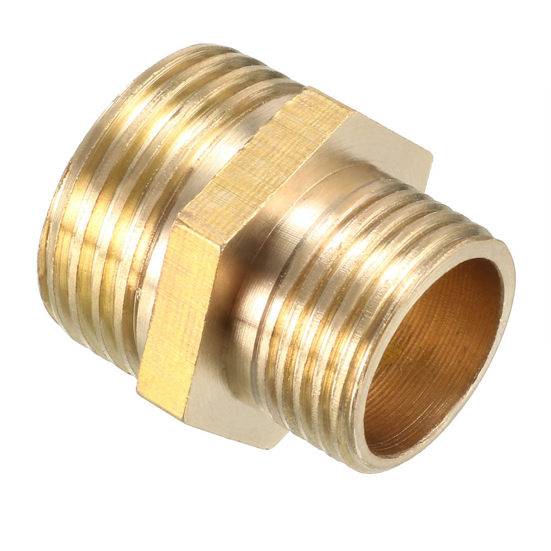 uxcell Uxcell Brass Pipe Fitting Reducing Hex Bushing 1/2 BSP Male x 3/8 PT Male Adapter