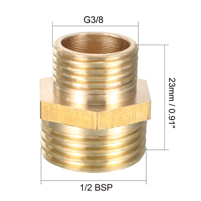 Harfington Uxcell 4 Stk.Rohr Montage Verringerung Hexagon Nippel 1/2 PT Außenx3/8 PT Außen Messing de