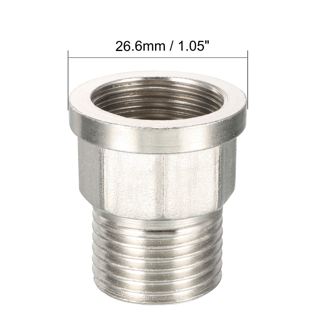 uxcell Uxcell Brass Garden Pipe Fitting Adapter 1/2 PT Male x 1/2 PT Female Coupling