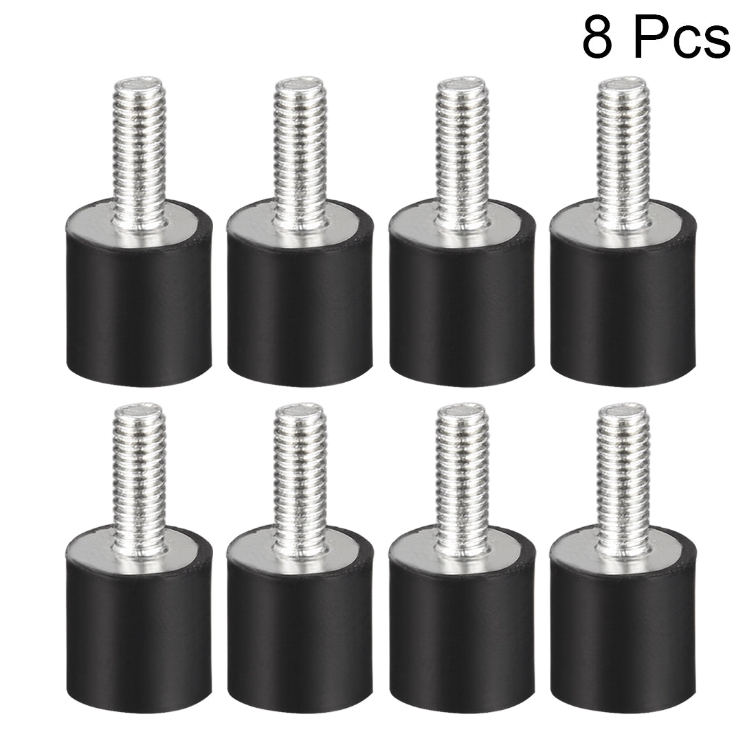 uxcell Uxcell 8Stk.M3*8 Stecker Buchse Gummihalterungen Schwingungsisolatoren Stoßdämpfer 8 mm x  8mm Schwarz