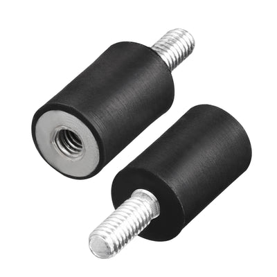 Harfington Uxcell M4 Thread Male Female Rubber Mounts,Vibration Isolators,10mm x 15mm Black 2pcs