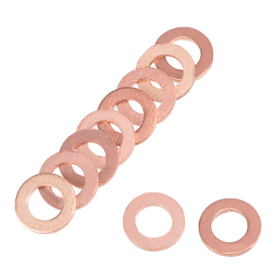 Harfington Uxcell 100Pcs 5mm x 9mm x 1mm Copper Flat Washer for Screw Bolt