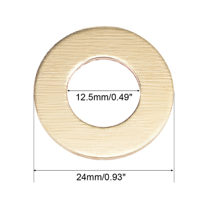 Harfington Uxcell 50Pcs 12.5mm x 24mm x 1.5mm Brass Flat Washer for Screw Bolt