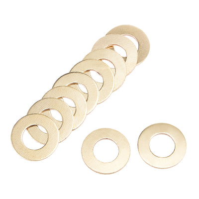 Harfington Uxcell 50Pcs 12.5mm x 24mm x 1.5mm Brass Flat Washer for Screw Bolt