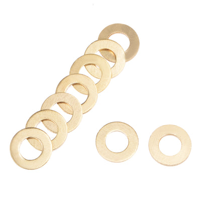 Harfington Uxcell 100Pcs 6.3mm x 12mm x 1mm Copper Flat Washer for Screw Bolt