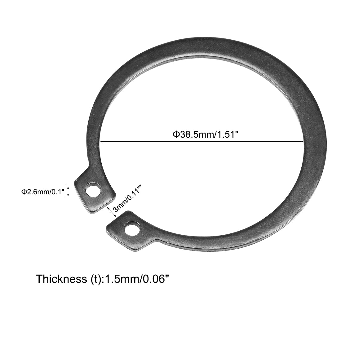 uxcell Uxcell 45.5mm External Circlips C-Clip Retaining Shaft Snap Rings 50Mn 30pcs