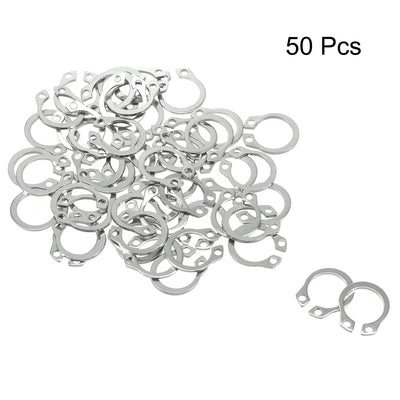 Harfington Uxcell 13.7mm External Circlips Retaining Shaft Snap Rings 304 Stainless Steel 50pcs