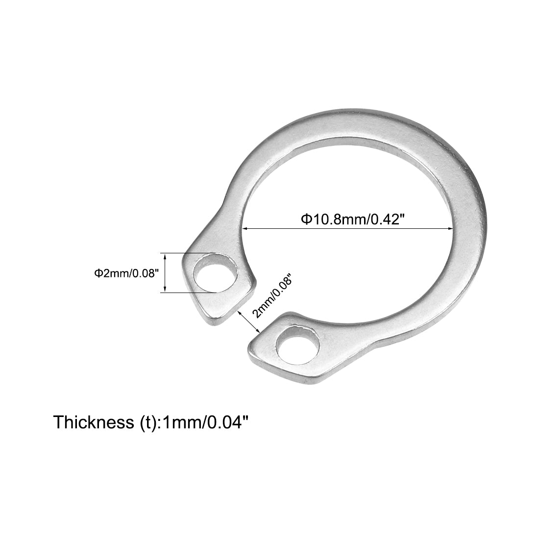 uxcell Uxcell 13.7mm External Circlips Retaining Shaft Snap Rings 304 Stainless Steel 50pcs