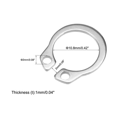 Harfington Uxcell 13.7mm External Circlips Retaining Shaft Snap Rings 304 Stainless Steel 50pcs