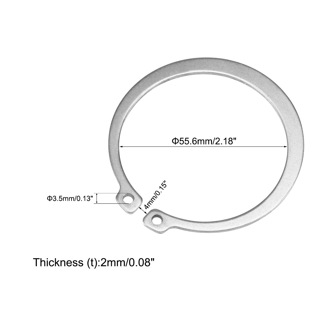 uxcell Uxcell 65mm External Circlips Retaining Shaft Snap Rings 304 Stainless Steel 10pcs