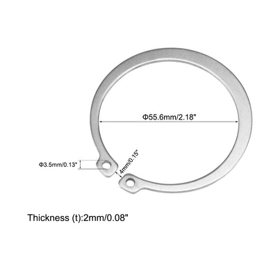 Harfington Uxcell 65mm External Circlips Retaining Shaft Snap Rings 304 Stainless Steel 10pcs