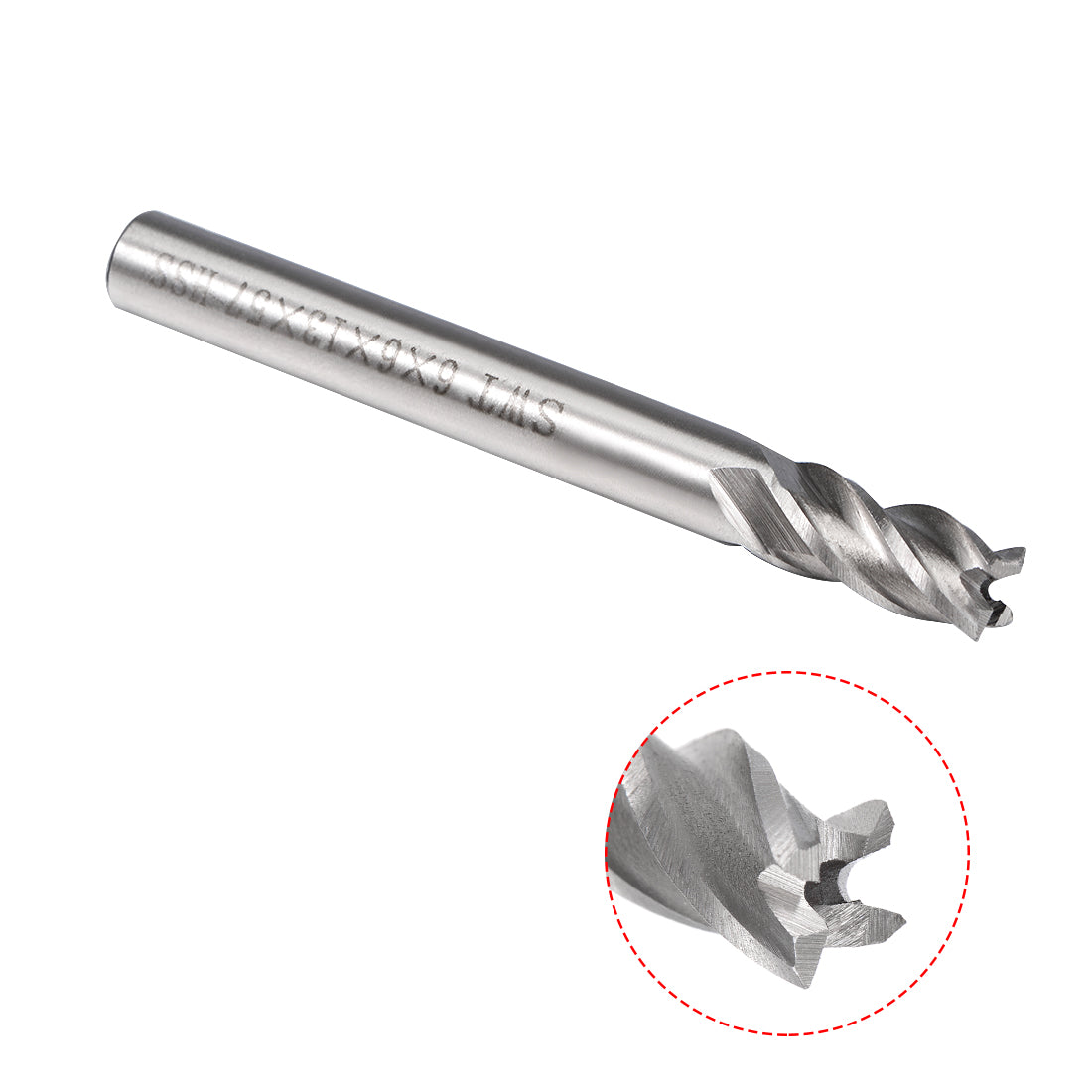 uxcell Uxcell High Speed Steel HSS-AL 4 Flute Straight End Mill Cutter CNC Router Bits, 6 x 6 x 13mm