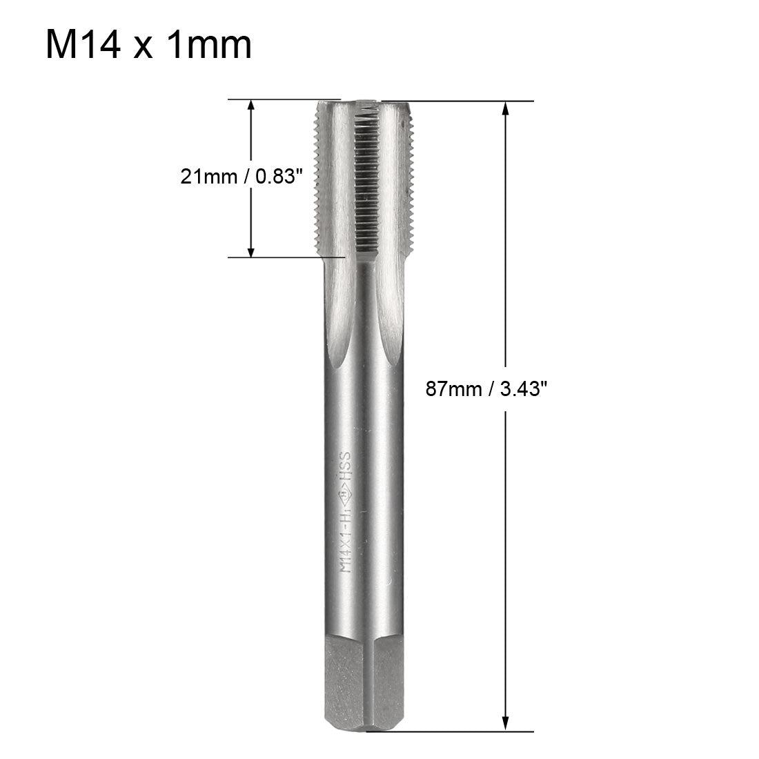 uxcell Uxcell Metric Taps M14x1mm Pitch H2 Right Hand Thread Plug  HSS for Threading Machine Electric Drill DIY