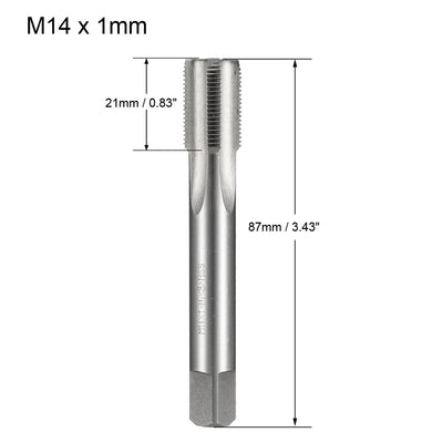 Harfington Uxcell Metric Taps M14x1mm Pitch H2 Right Hand Thread Plug  HSS for Threading Machine Electric Drill DIY