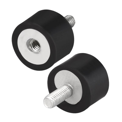 Harfington Uxcell M4 Male Female Rubber Mounts,Vibration Isolators,15mm x 10mm Black 4pcs