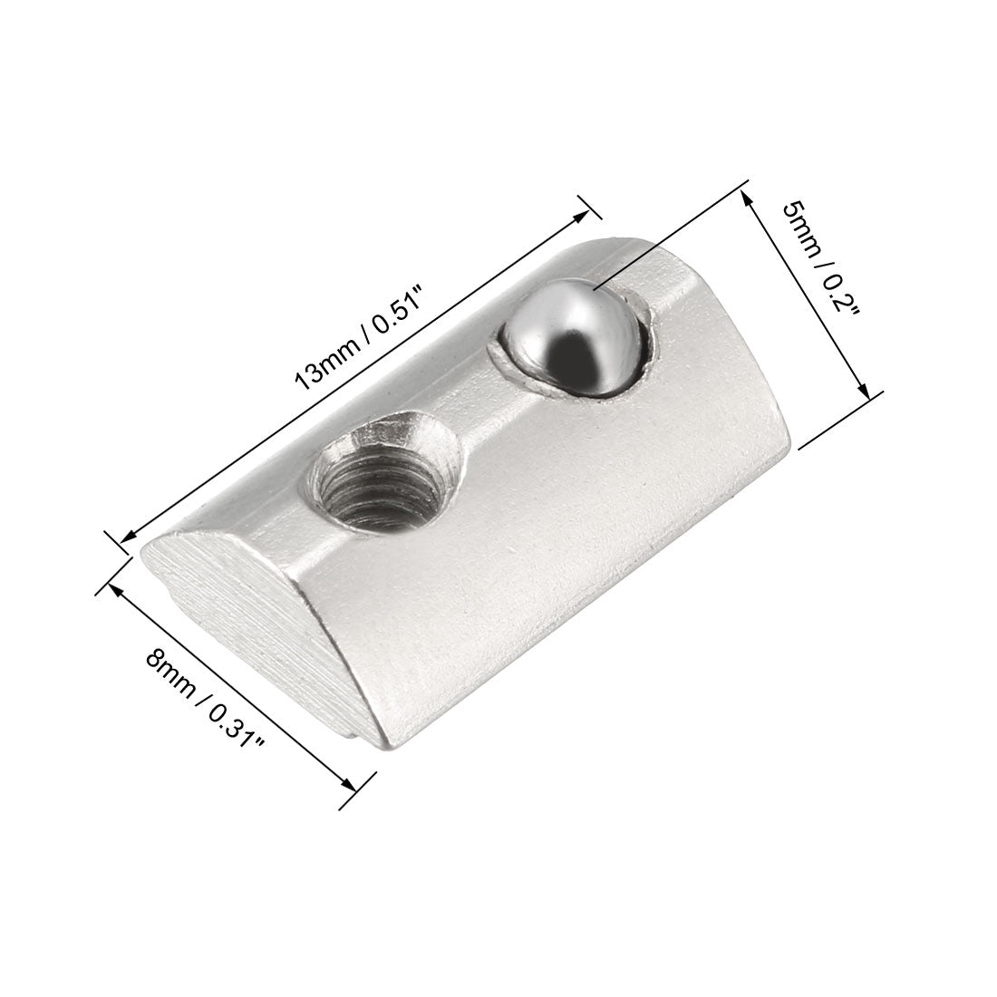 uxcell Uxcell Roll-In Spring M3 T Nut 2020 Series Aluminum Extrusion, for 5mm T Slot 12 Pcs