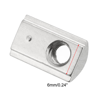 Harfington Uxcell Roll-In Spring M4 T Nut 2020 Series Aluminum Extrusion, for 6mm T Slot 20 Pcs