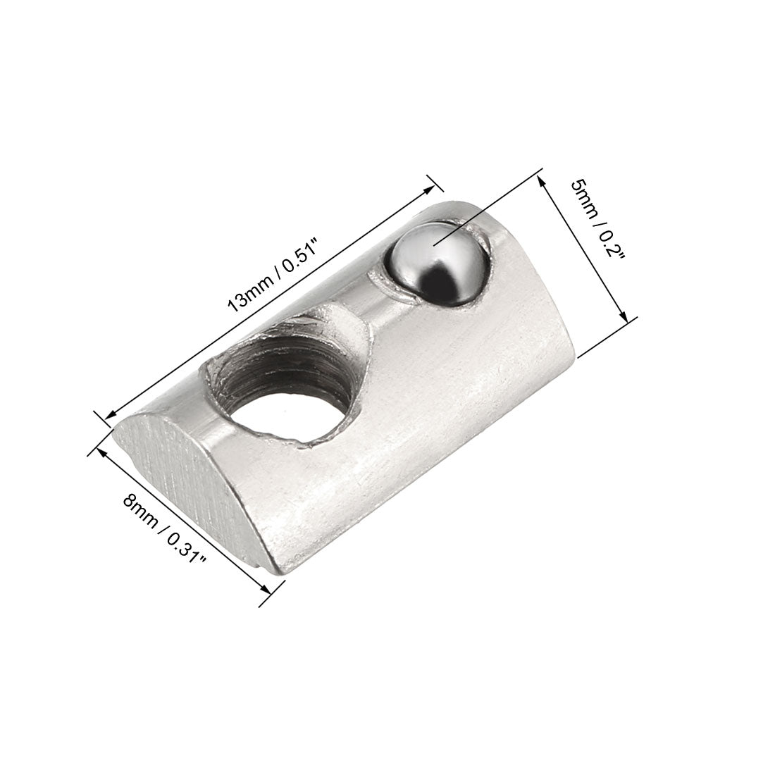 uxcell Uxcell Roll-In Spring M5 T Nut 2020 Series Aluminum Extrusion, for 6mm T Slot 12 Pcs