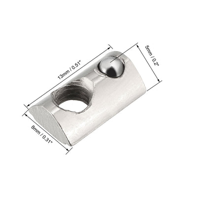 Harfington Uxcell Roll-In Spring M5 T Nut 2020 Series Aluminum Extrusion, for 6mm T Slot 12 Pcs