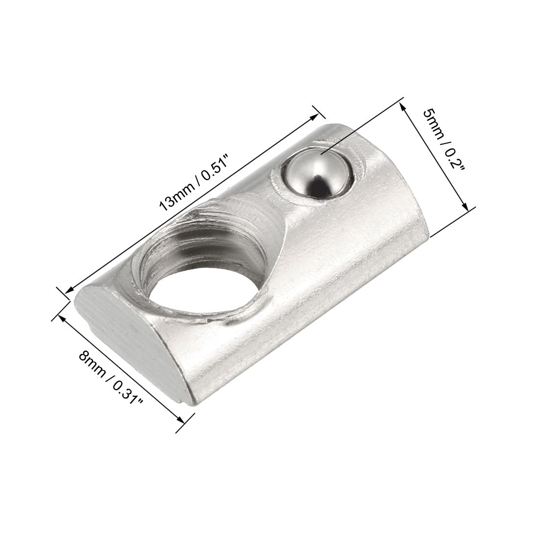 uxcell Uxcell Roll-In Spring M6 T Nut 2020 Series Aluminum Extrusion, for 6mm T Slot 12 Pcs