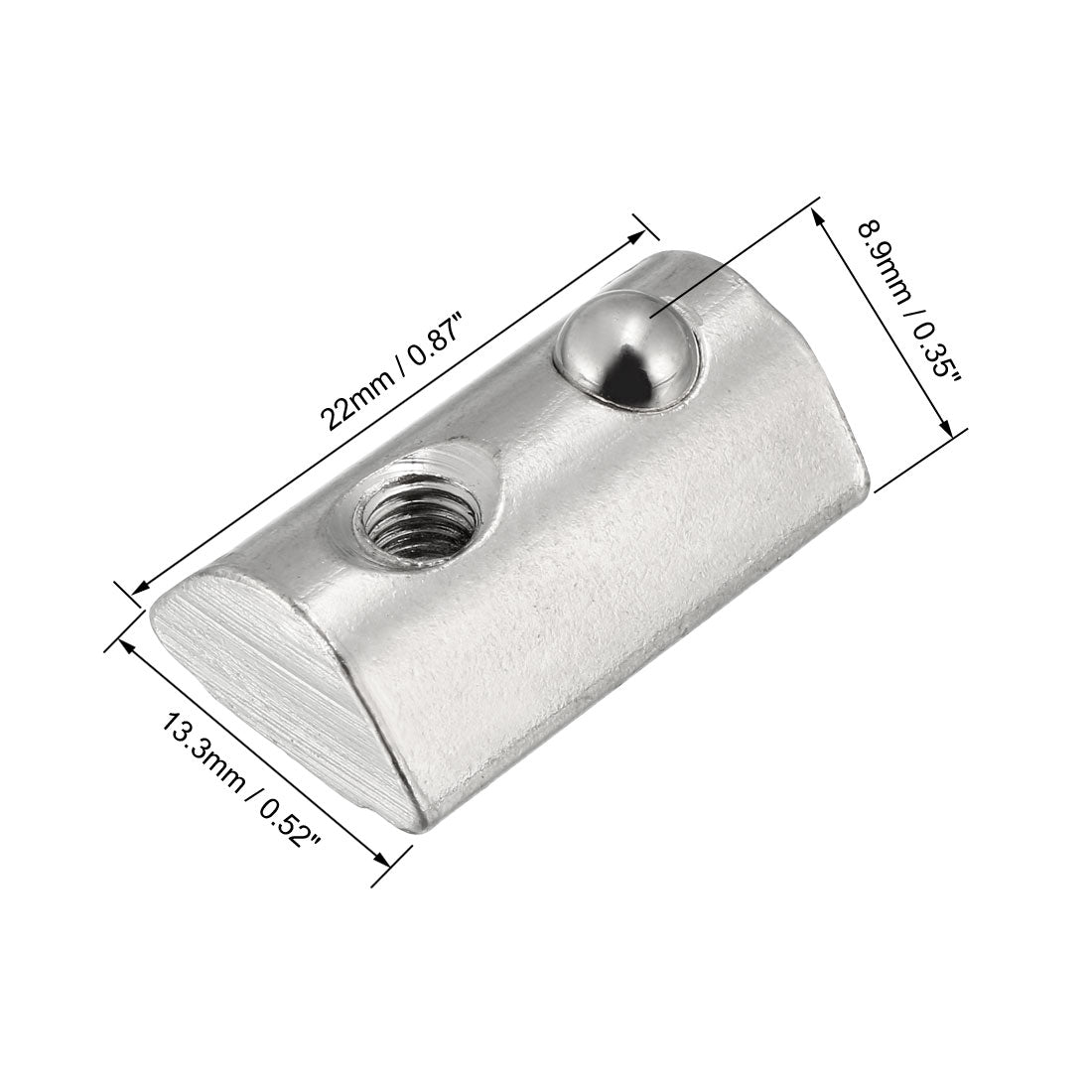 uxcell Uxcell Roll-In Spring M4 T Nut 4040 Series Aluminum Extrusion, for 8mm T Slot 12 Pcs