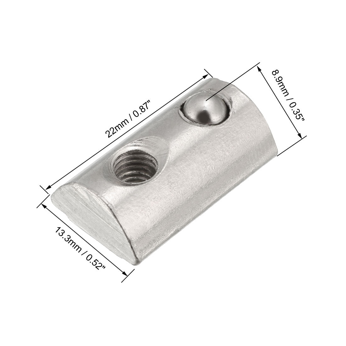 uxcell Uxcell Roll-In Spring M5 T Nut 4040 Series Aluminum Extrusion, for 8mm T Slot 4 Pcs