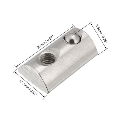 Harfington Uxcell Roll-In Spring M5 T Nut 4040 Series Aluminum Extrusion, for 8mm T Slot 4 Pcs