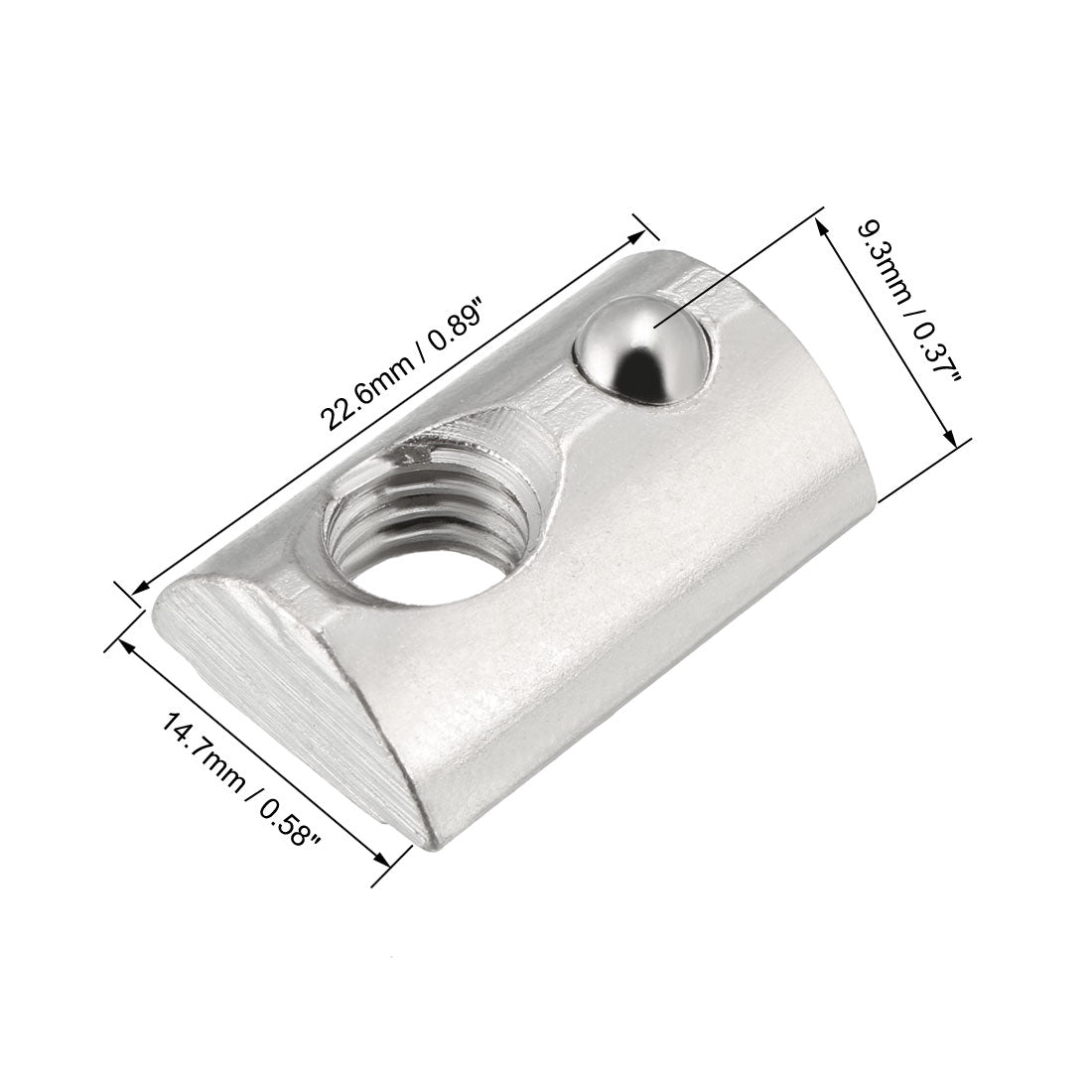 uxcell Uxcell Roll-In Spring M8 T Nut 4545 Series Aluminum Extrusion, for 9.8mm T Slot 12 Pcs