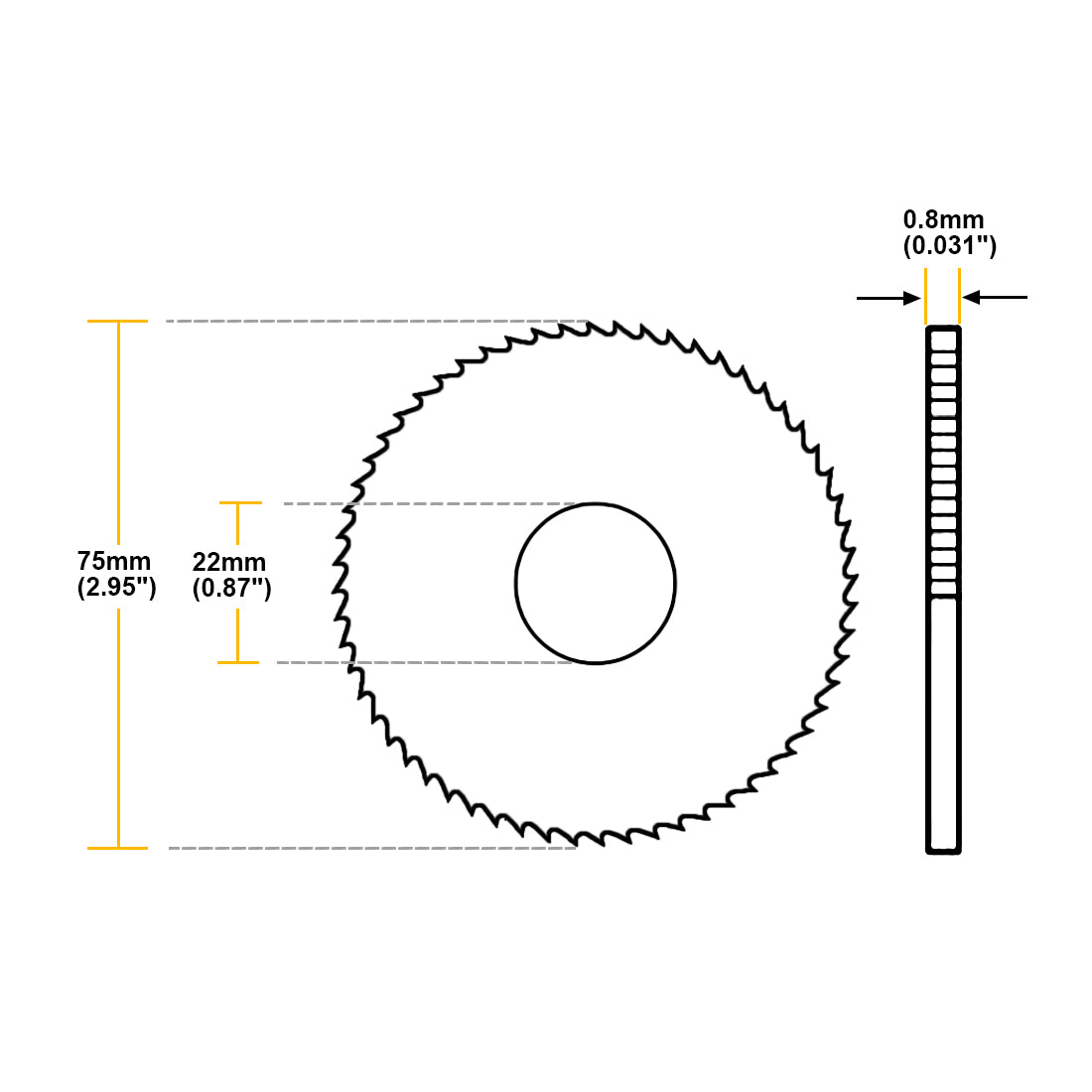 Uxcell Uxcell HSS Saw Blade, 80mm 60 Tooth Circular Cutting Wheel 1.2mm Thick w 22mm Arbor