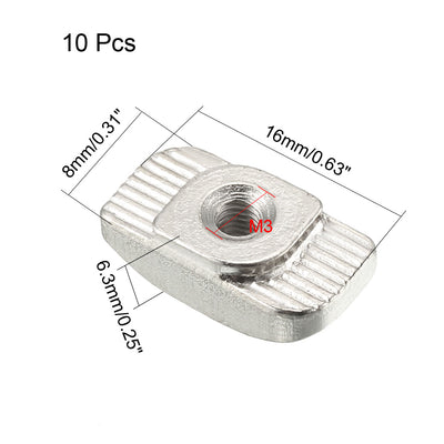 Harfington Uxcell 10 Stück Gleit-T-Nutensteine, M3-Gewinde für Aluminium-Strangpressprofil der Serie 3030