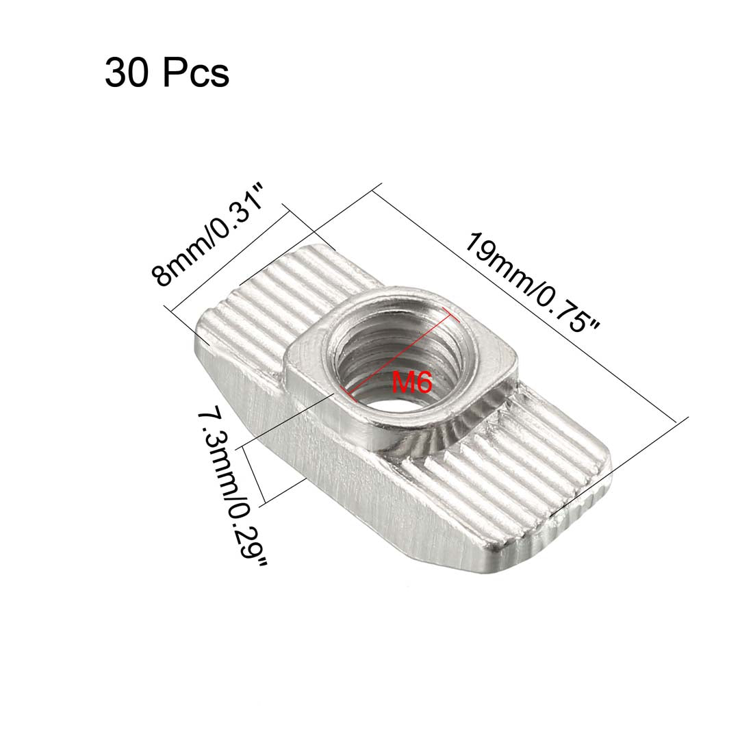 uxcell Uxcell 30Stk T-Muttern für 4040 Serie stranggepresstem Aluminium Profil M6-Gewinde