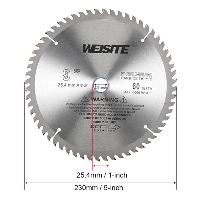 Harfington Uxcell 9" Circular Saw Blade, 40T 3/4" Arbor, Wood Tungsten Carbide Tipped Slitting Saw