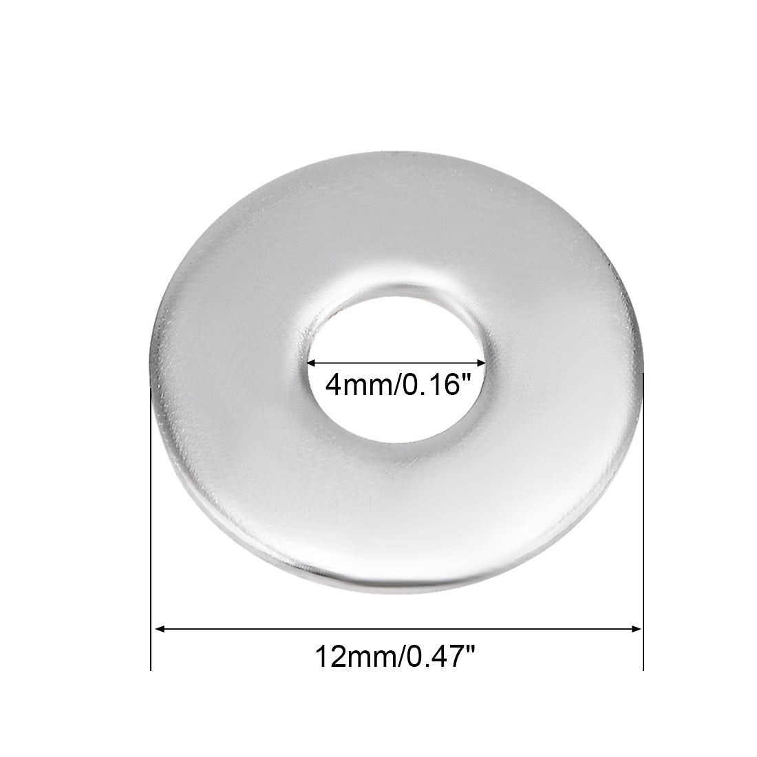 uxcell Uxcell 150 Pcs 12mm x 4mm x 1mm 304 Stainless Steel Flat Washer for Screw Bolt