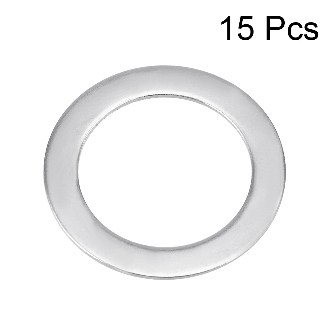 uxcell Uxcell 15Pcs 18mm x 26mm x 0.8mm 304 Stainless Steel Flat Washer for Screw Bolt