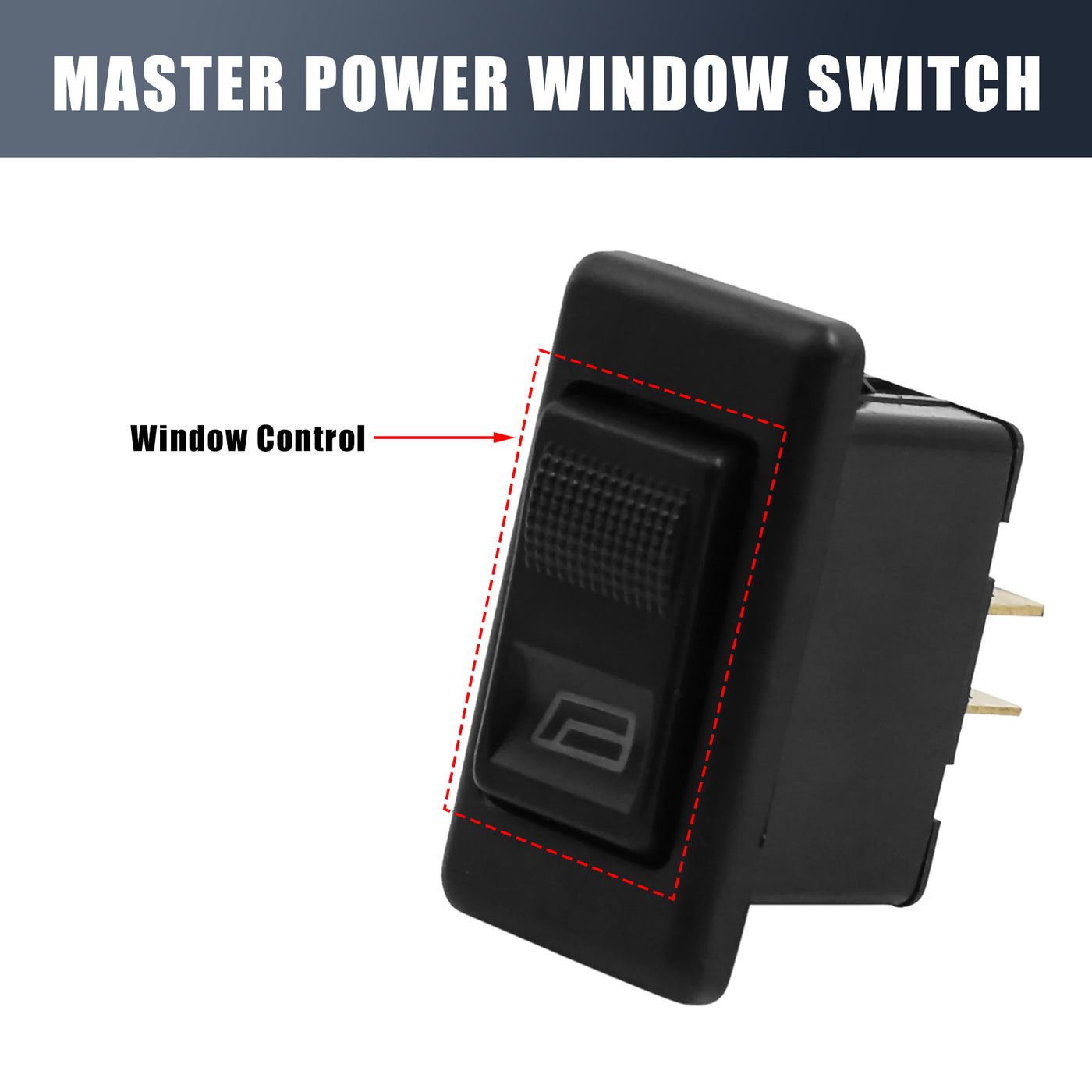 X AUTOHAUX Universal Car Power Window Switch 5 Pin Electric Glass Lifter Controller DC 12V Replacement Black Plastic