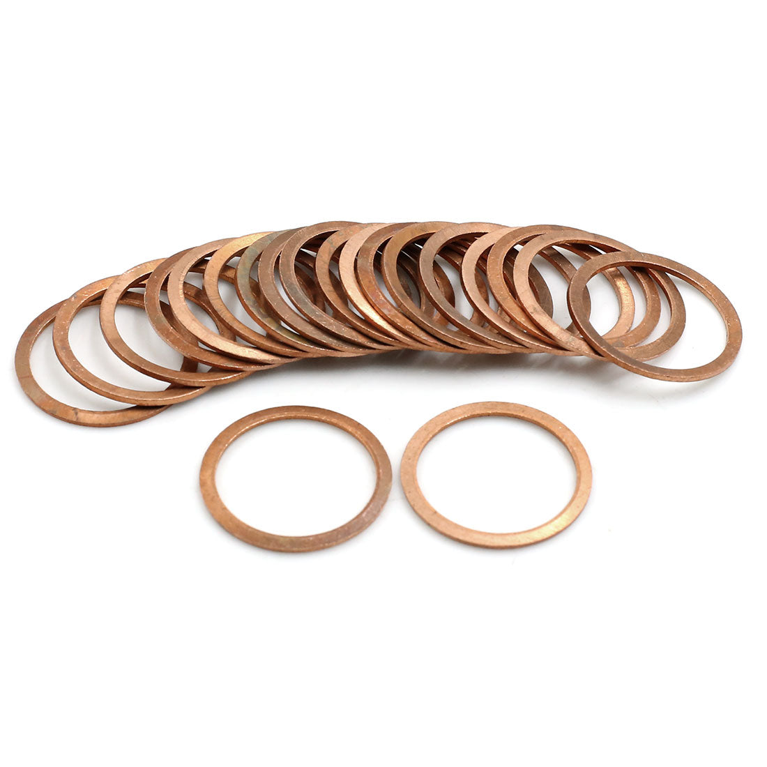 Harfington 20pcs 22mm Inner Dia Copper Washers Flat Sealing Gaskets Ring for Car