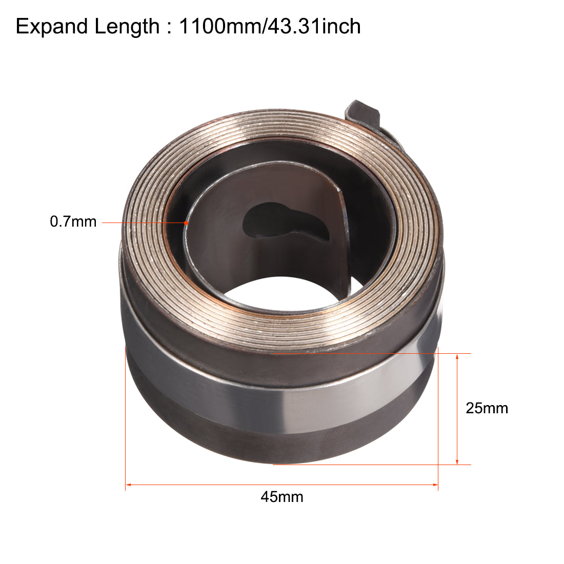 uxcell Uxcell Bohrfeder Vorschubfeder Federrückzugspulenfeder Baugruppe 1100mm 45x25x0,7mm de