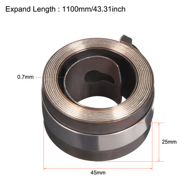 Harfington Uxcell Drill Press Spring Quill Feed Return Coil Spring 1100mm 45x25x0.7mm