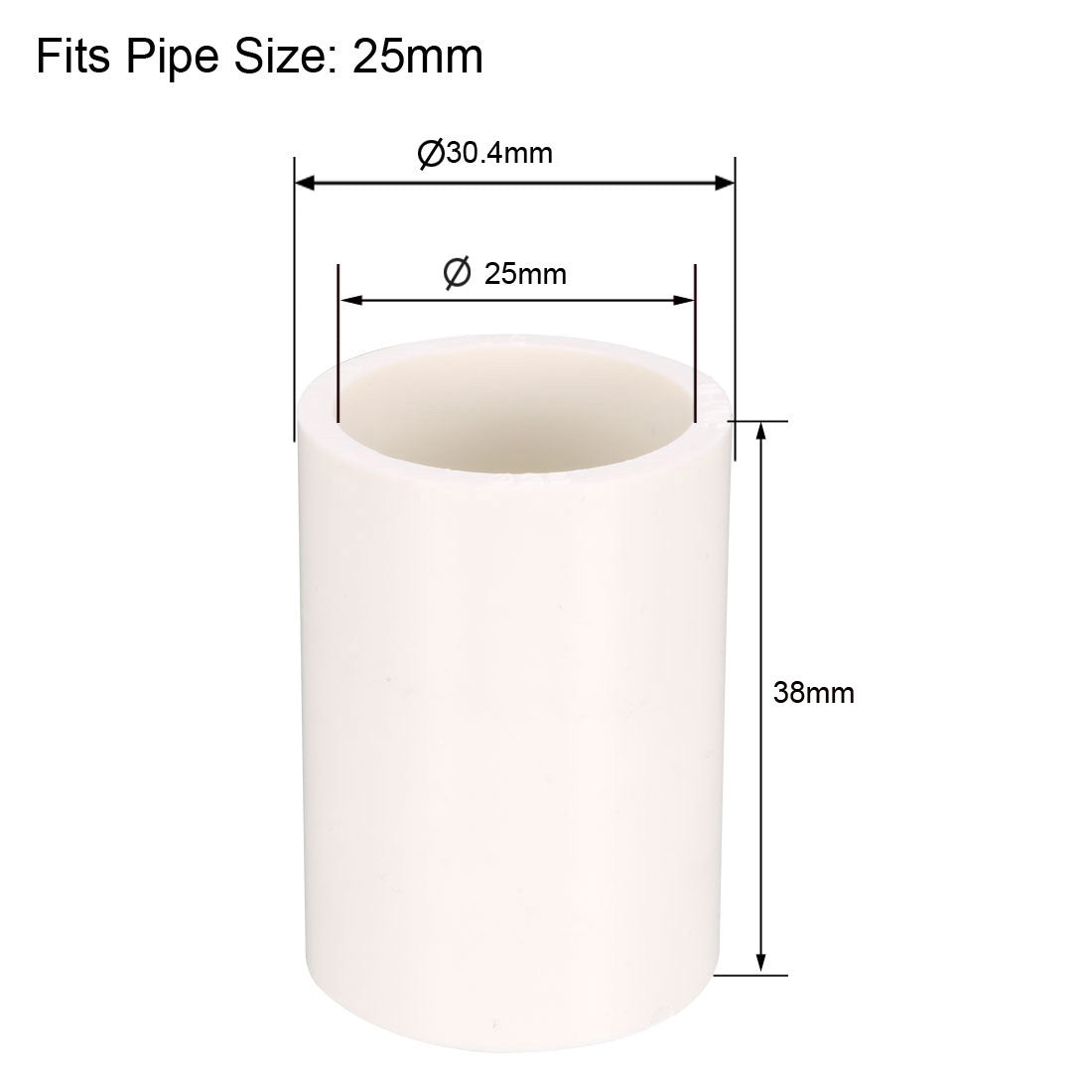 uxcell Uxcell 25mm Straight Metric PVC Pipe Fitting Coupling Adapter Connector 5 Pcs